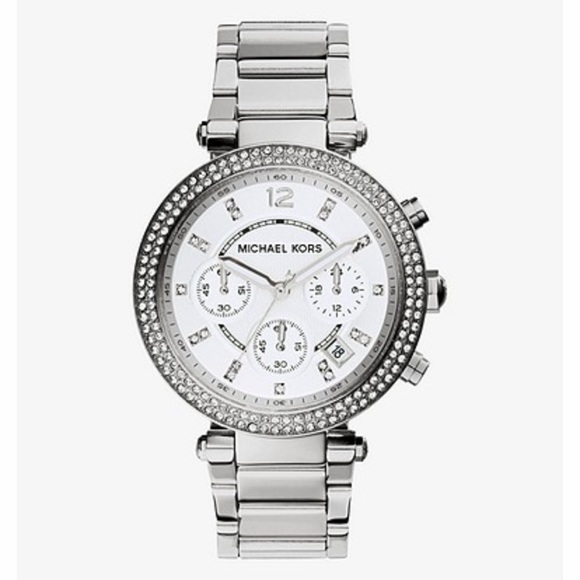 Michael Kors Jewelry - Michael Kors Parker Silver Rhinestone Watch